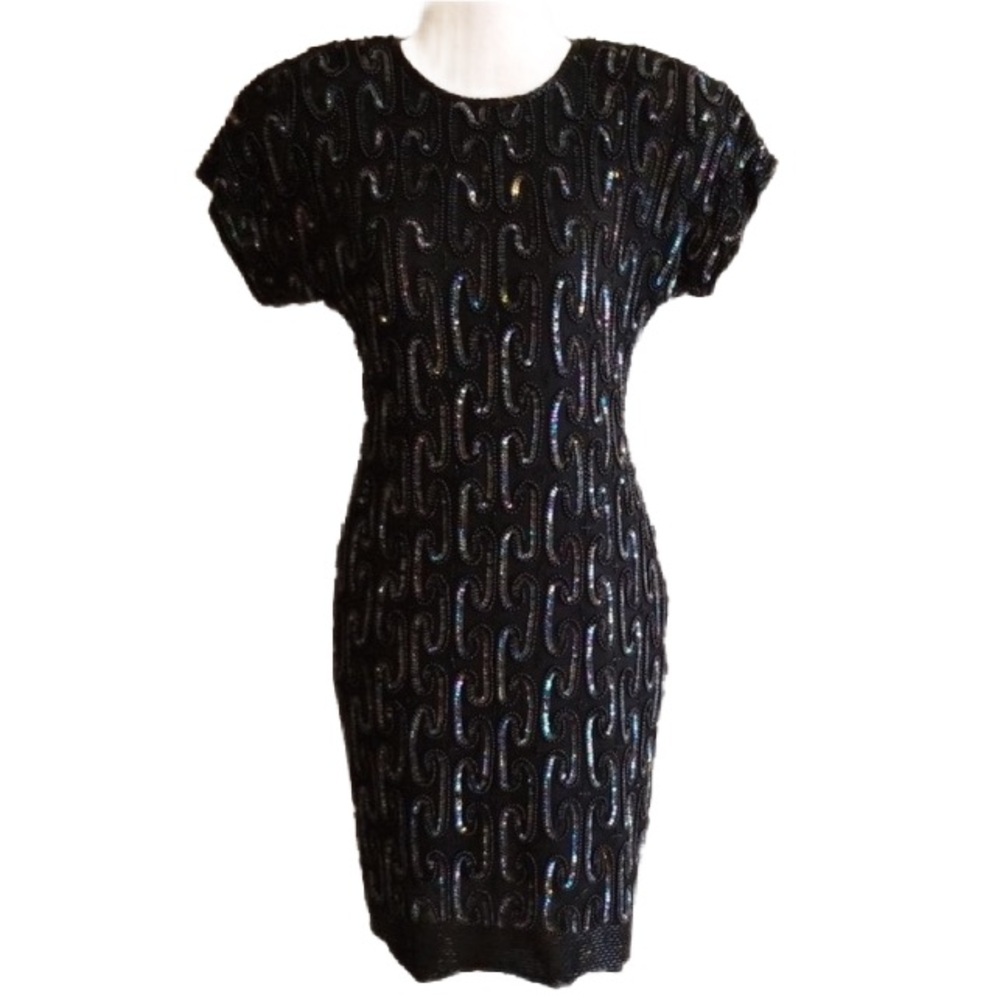 Vintage Stenay Silk Sequin Dress